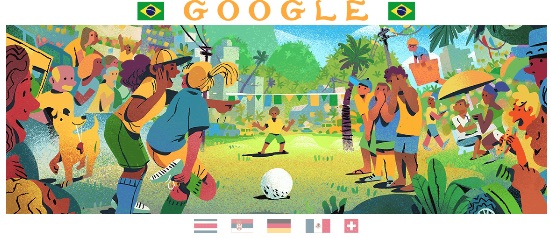 Google 2018年ワールドカップ - 4 日目ロゴに！