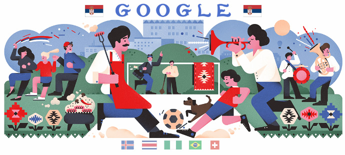 Google 2018年ワールドカップ - 9 日目ロゴに！
