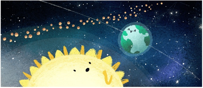 Google 2018年双子座流星群を説明するロゴに！
