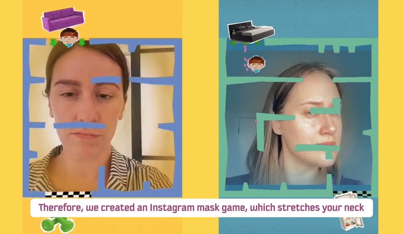 Instagram mask game stretches your neck