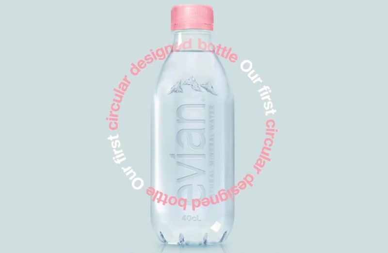Label-free bottle - evian Natural Mineral Water