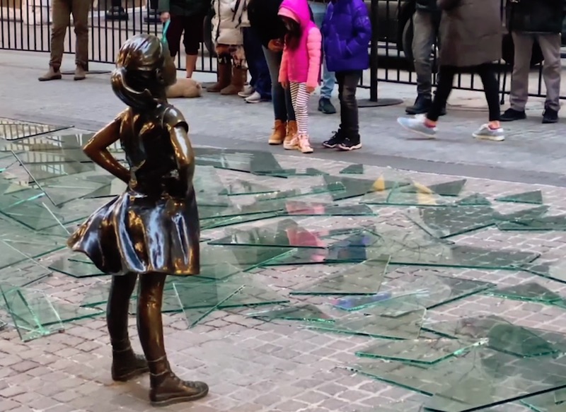 Fearless Girl Breaks Glass Ceiling - International Woman's Day