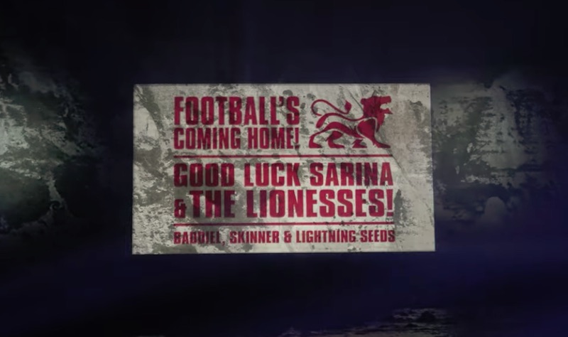 Sony Music UK takes over cliffs of Dover with a good luck message ahead England win