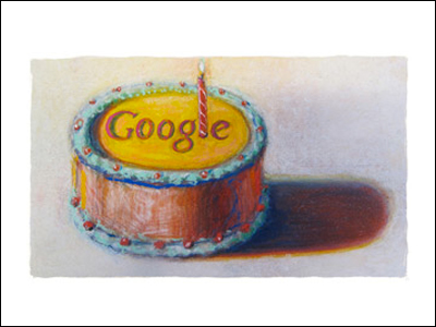 Google　「Happy 12th Birthday Google」 by Wayne Thiebaud (VAGA NYによる掲載許可取得済)