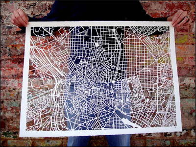 city map prints and hand cut art by studiokmo on Etsy