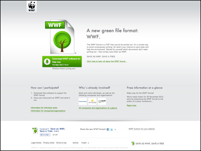 Save as WWF, Save a Tree