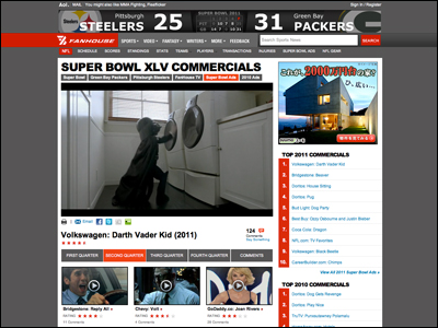 2011 Super Bowl Commercials -- NFL FanHouse