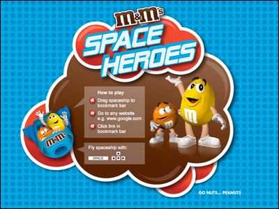 
				SPACE HEROES - m&m's