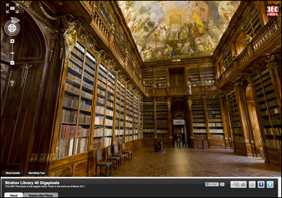 World's Largest indoor Photo: Strahov Philosophical Library, Prague - 40 Gigapixel 360º Panorama