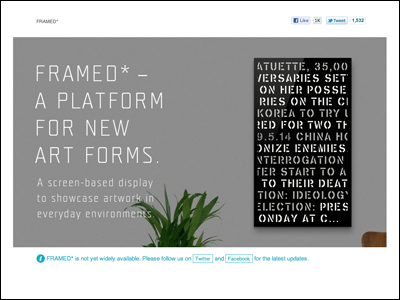 FRAMED* — A Platform for New Art Forms