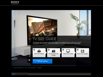 Augmented Reality TV Size Guide - Choose your TV size from : Sony