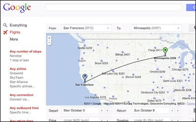 google flight search