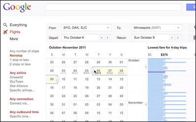 google flight search