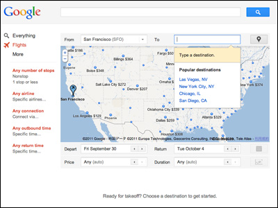 google flight search