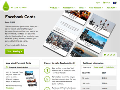 Facebook Cards from MOO