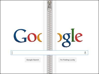 Google ギデオン・サンドバック生誕132周年でファスナー出現