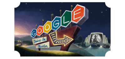 Google Doodle for the 79th Anniversary of the 1st Drive-In Movie Theater