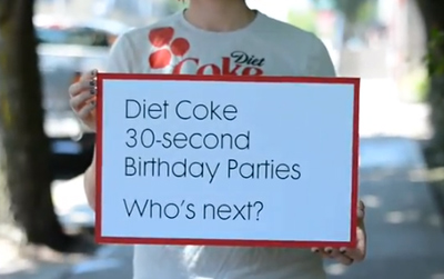 30 second party for Diet Coke's 30th birthday