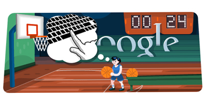 Google バスケットボールロゴで、ゲームができる！（ロンドンオリンピック2012）