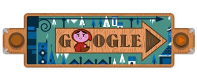 Google グリム童話の初版出版から200周年で紙芝居風の赤ずきんちゃんロゴに！