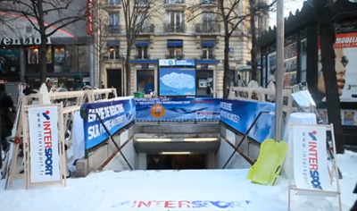 Intersport transforme le métro Convention en station de ski