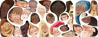 Google 国際女性デー（nternational Women's Day）でいろんな女性の顔のロゴに！