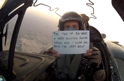 Wedding message from the skies over Afghanistan
