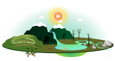 Google アースデイで季節や昼夜がめぐるアニメーションのロゴに！