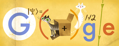 Google シュレーディンガー方程式やシュレーディンガーの猫で有名な物理学者エルヴィン・シュレーディンガー生誕126周年ロゴに！