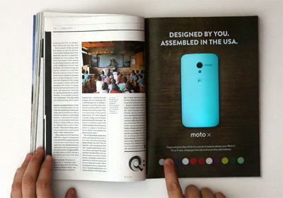 Moto X Ad - WIRED Interactive Print Ad