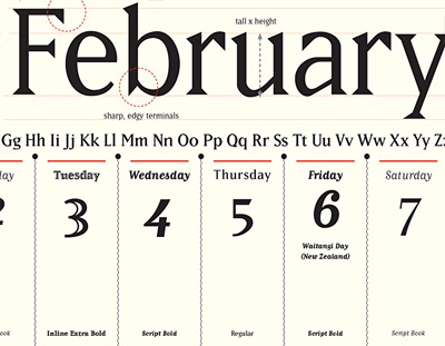 JUST TYPE 2015 WALL CALENDAR