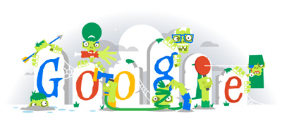 Google ハッピーハロウィンで、リロードすると変わるアニメーションロゴに！
