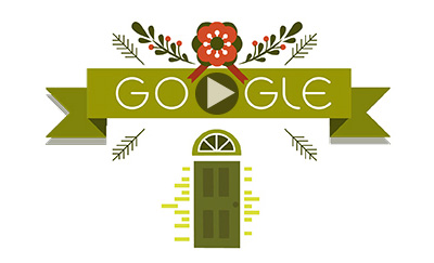 Google 2014年ホリデー シリーズロゴ3日目は、クリスマスのアニメーションに！