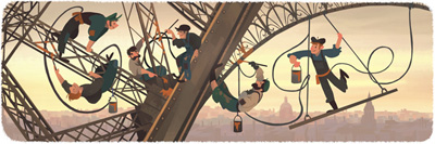 Google 126th anniversary of the public opening of the eiffel tower