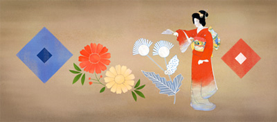Google 日本画家の上村松園生誕140周年記念ロゴに！