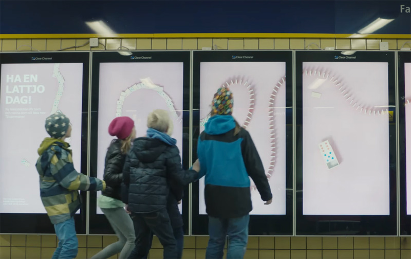 Playful IKEA ad in the subway of Stockholm