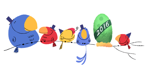 Google 大晦日でもうすぐ生まれそうな鳥たちのアニメーションロゴに！