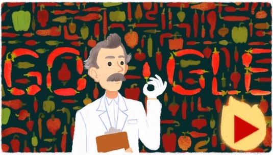 Google 味覚テストを考案したアメリカ出身の薬剤師ウィルバー・スコヴィル生誕151周年記念でミニゲームロゴに！