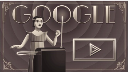 Google テルミン奏者クララ・ロックモア生誕105周年で、テルミン演奏ができるDoodleに！