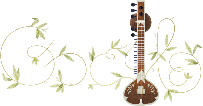 Google シタール奏者ラヴィ・シャンカル生誕96周年記念ロゴに！