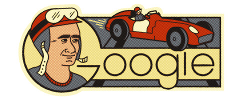 Google アルゼンチン出身レーシングドライバーのファン・マヌエル・ファンジオ生誕105周年記念ロゴに！