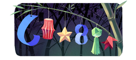 Google 七夕で笹飾りのイラストロゴに！