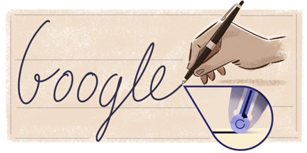 Google ボールペンの発明者ビーロー・ラースロー生誕117周年記念ロゴに！