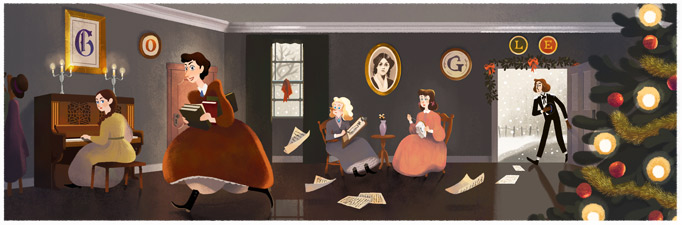Google 若草物語の作者ルイーザ・メイ・オルコット生誕184周年記念ロゴに！