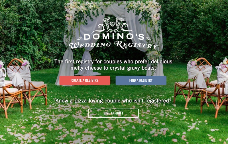 Domino’s Wedding Registry