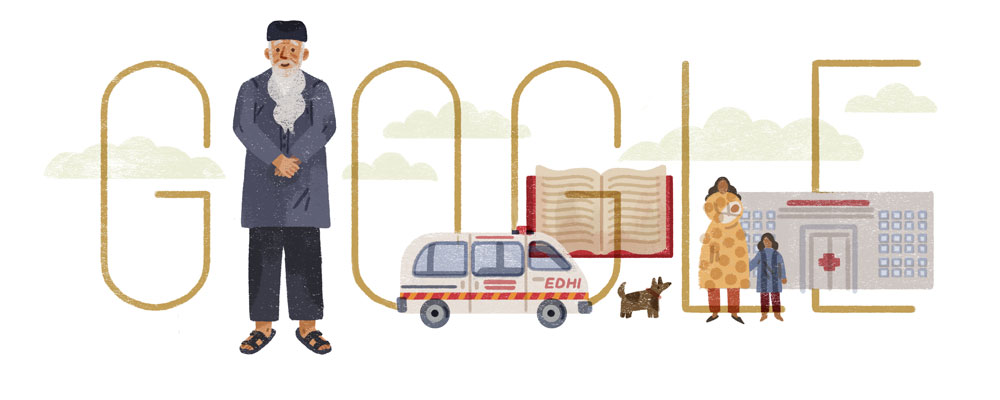 Google インド出身の慈善活動家アブドゥル・サッタール・エディ生誕89周年記念ロゴに！