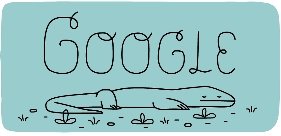 Google コモド国立公園設立37周年でコモドオオトカゲクイズロゴに！
