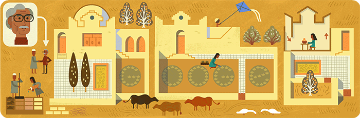 Google エジプトの建築家ハッサン・ファトヒー生誕117周年記念ロゴに！