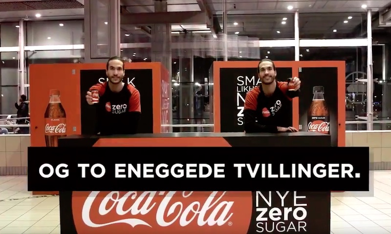 Coca-Cola Zero Sugar OOH prank at Oslo S