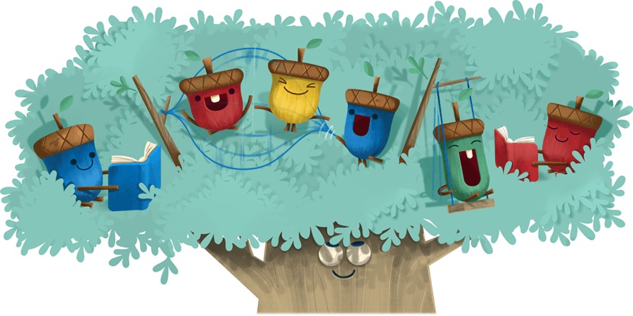 Google こどもの日を記念し、鳥が遊ぶロゴに！
